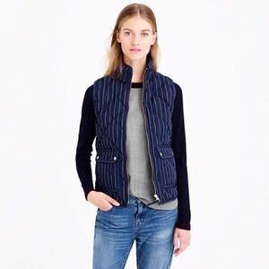 J Crew Navy & White Pinstripe Excursion Vest